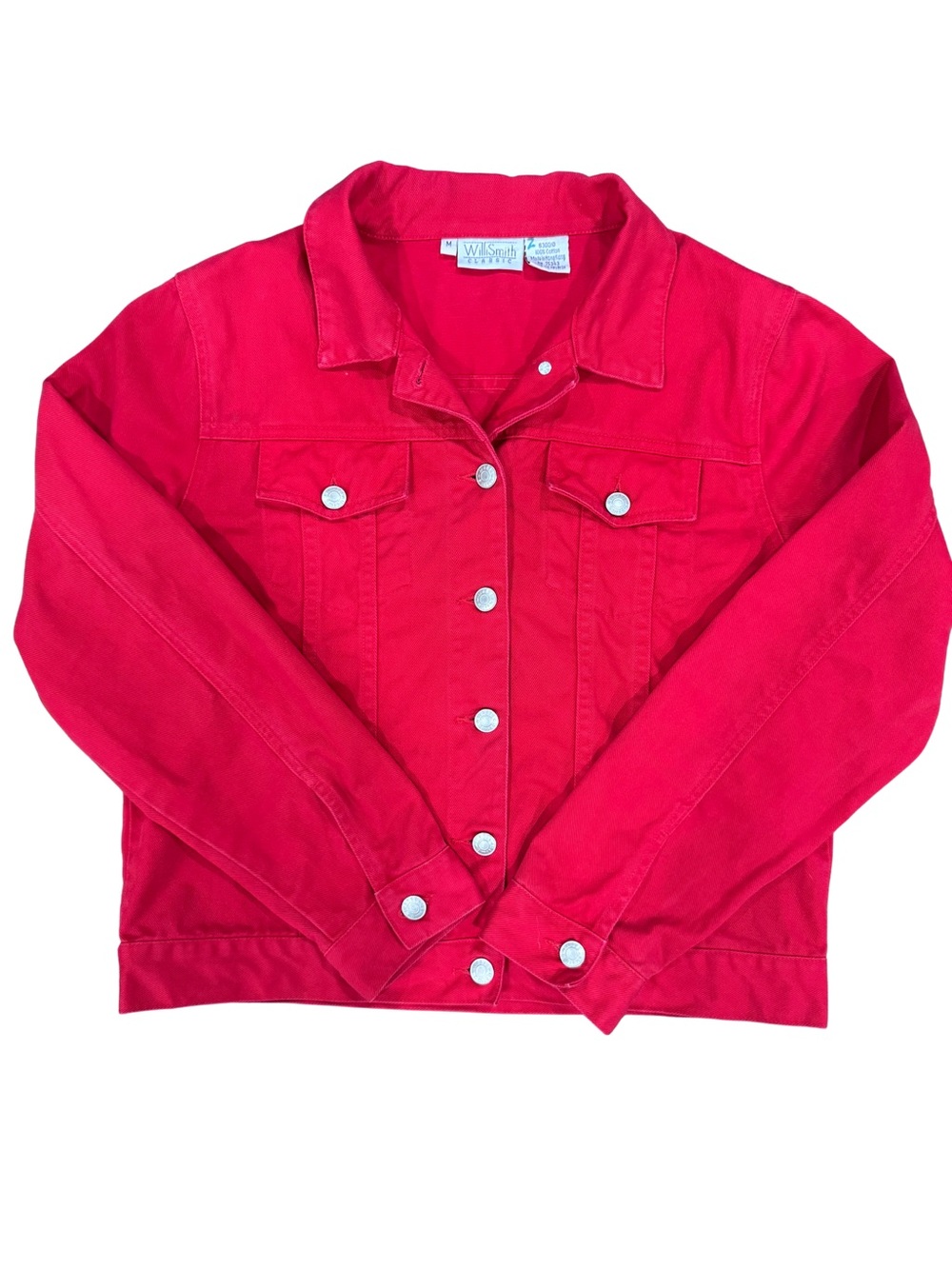 Vintage WilliSmith Classic Red Denim Trucker Jacket Medium
